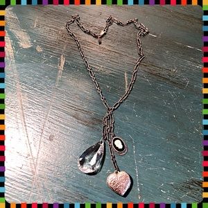 ✨VTG Finola Cameo, Heart, Crystal Pendant Necklace